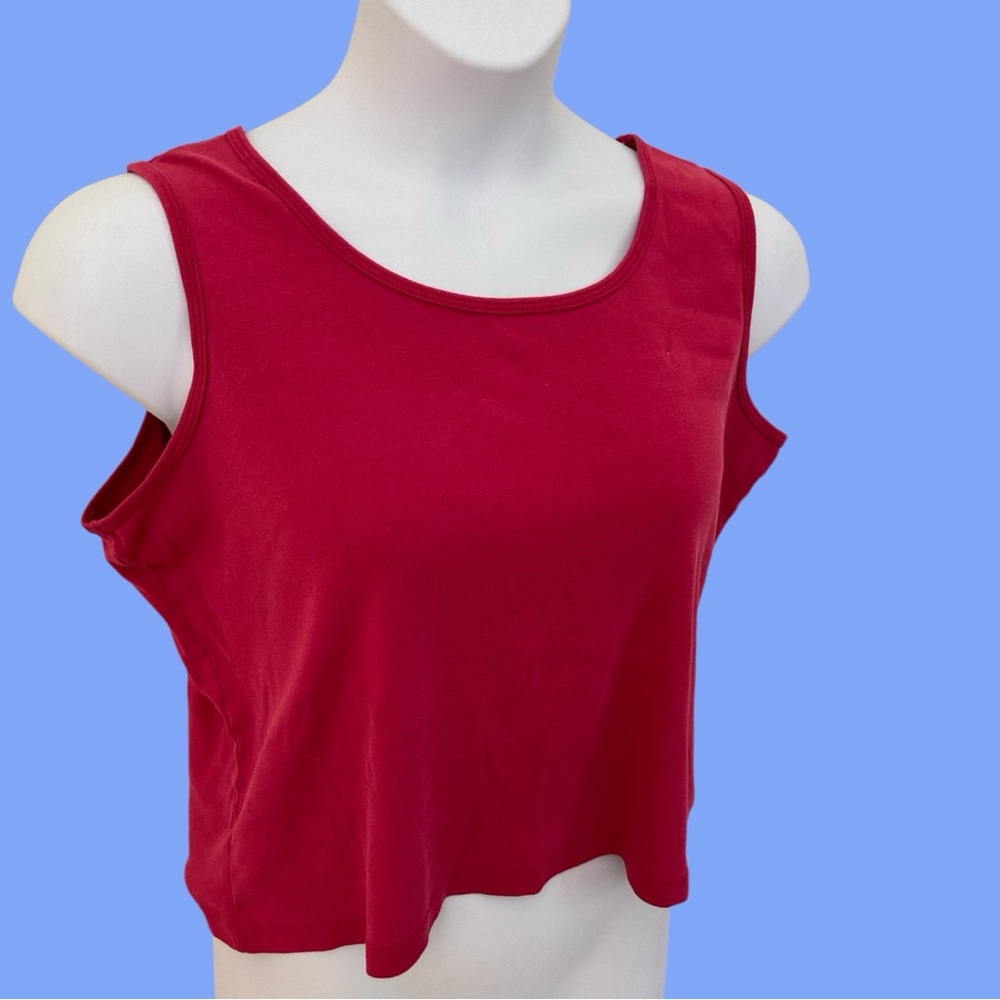 St. John's Bay | Petite Fushia Relaxed Crop Tank Top